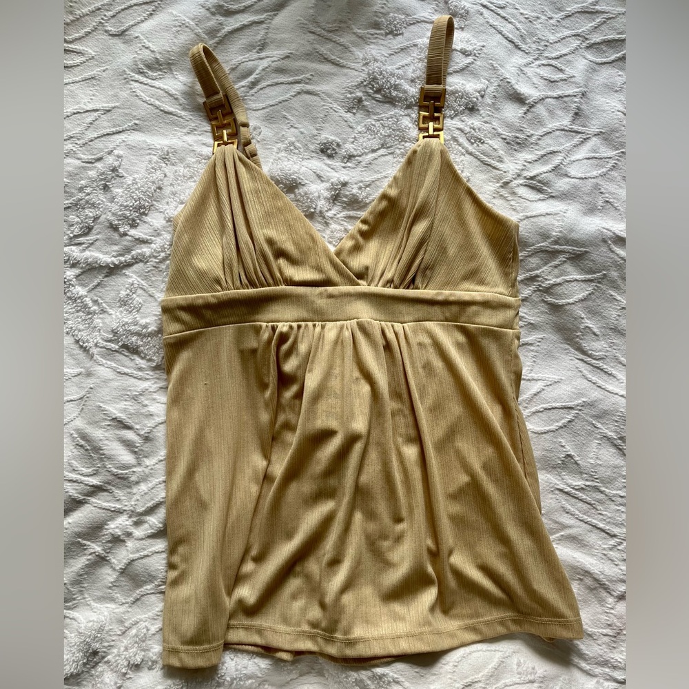 Babydoll Top, Gold, Y2K style